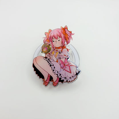 Magnetic Phone Griptok With Mini Rotating Charm - Madoka