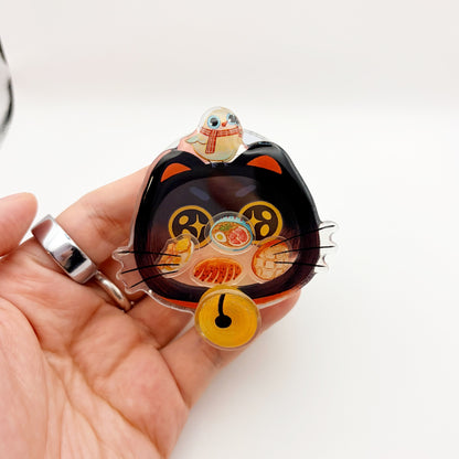 Magnetic Phone Griptok With Mini Rotating Charm - Momo Cat