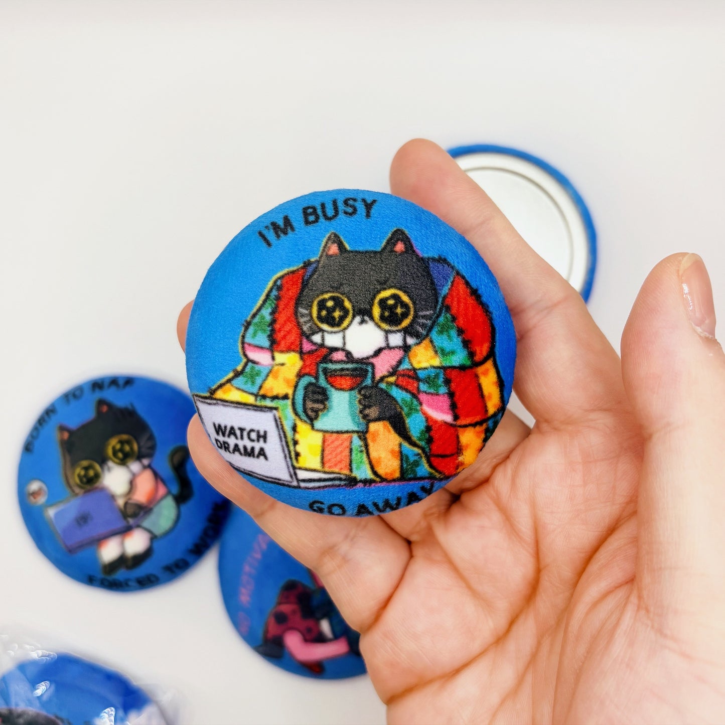 I'm Busy, Go Away | Plush Button Pin