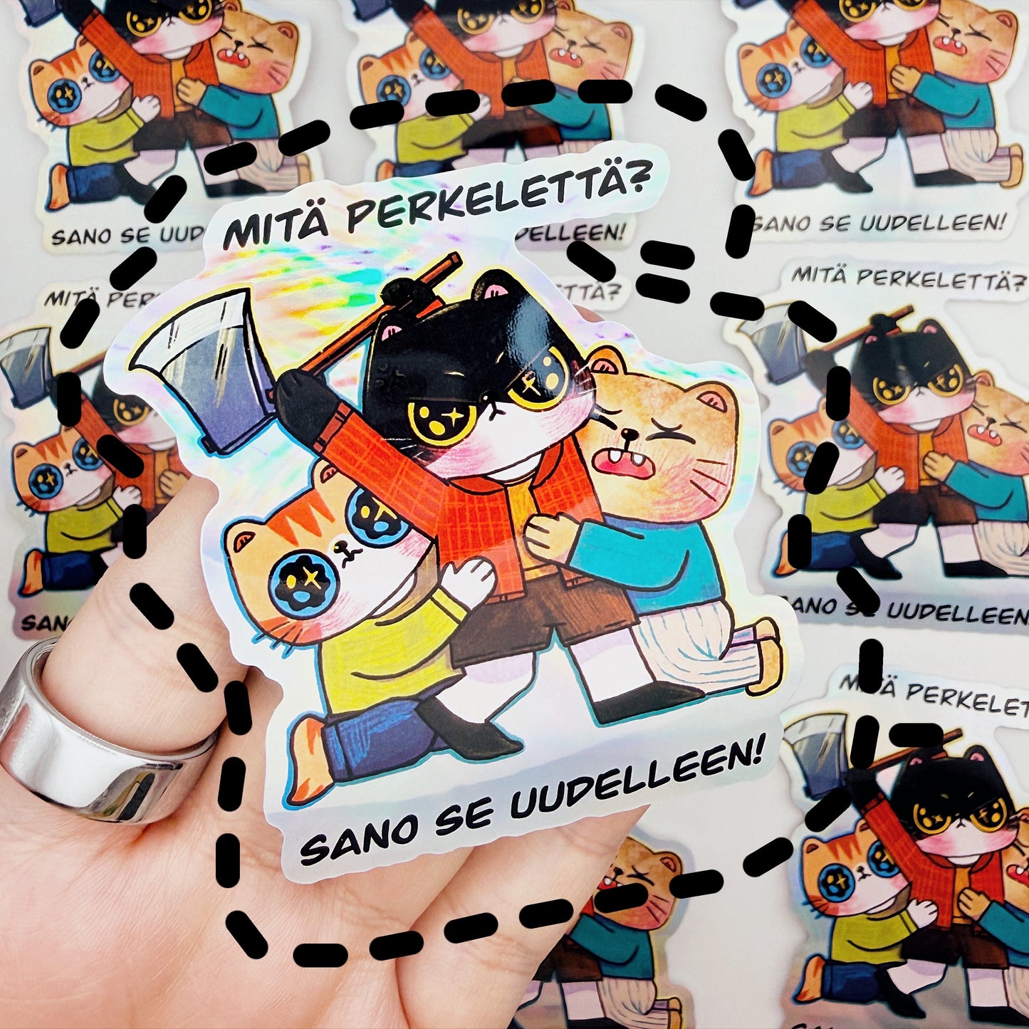 Mitä Perkelettä? | Waterproof Holographic Sticker