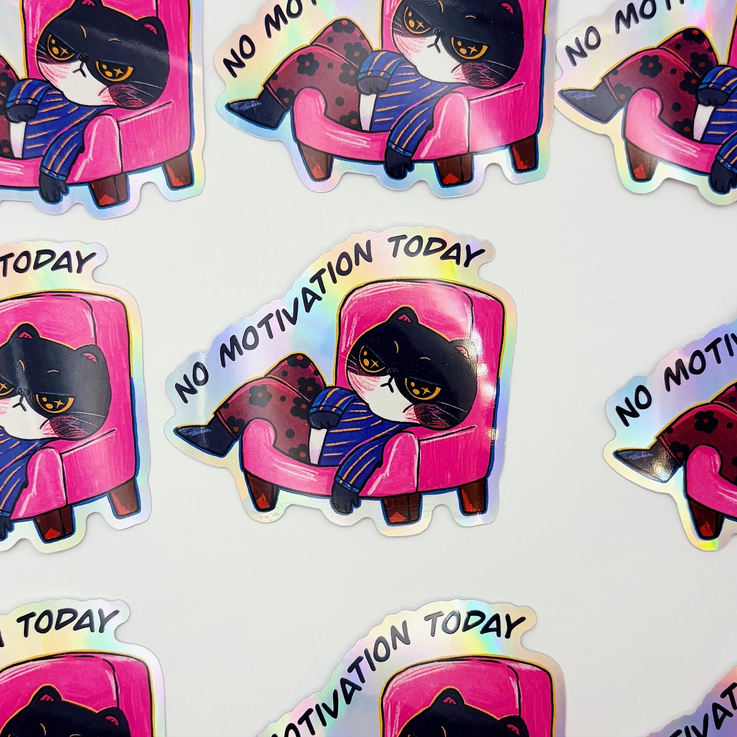 No Motivation | Waterproof Holographic Sticker