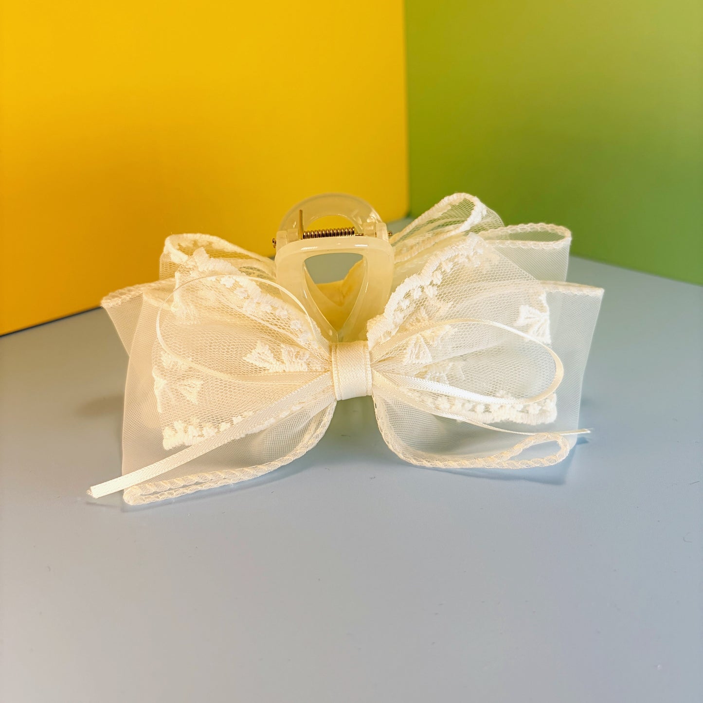 Organza Lace Ribbon Claw Clip