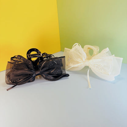 Organza Lace Ribbon Claw Clip