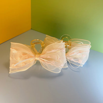 Organza Lace Ribbon Claw Clip