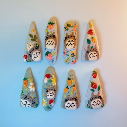 Totoro - Hand Embroidered Hairpin