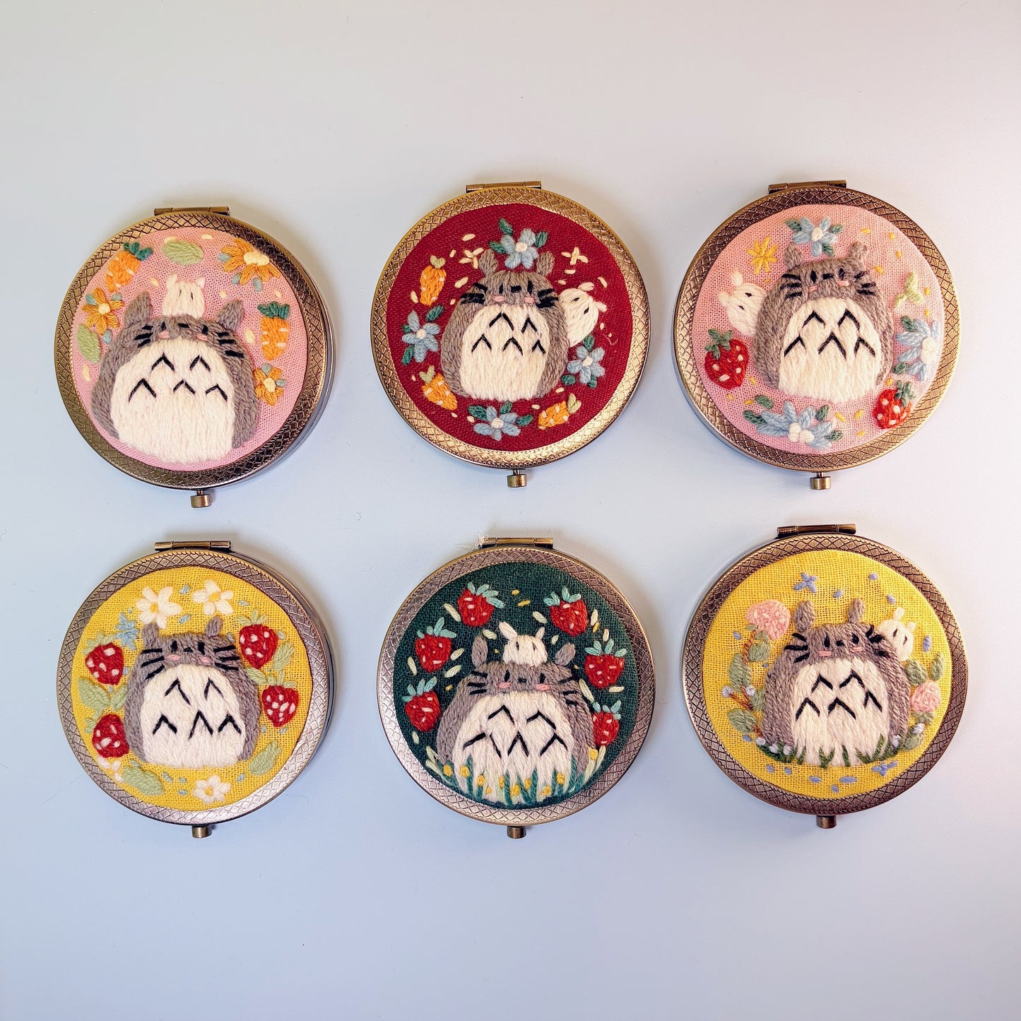 Totoro - Hand Embroidered Mirror