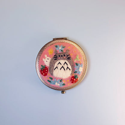 Totoro - Hand Embroidered Mirror