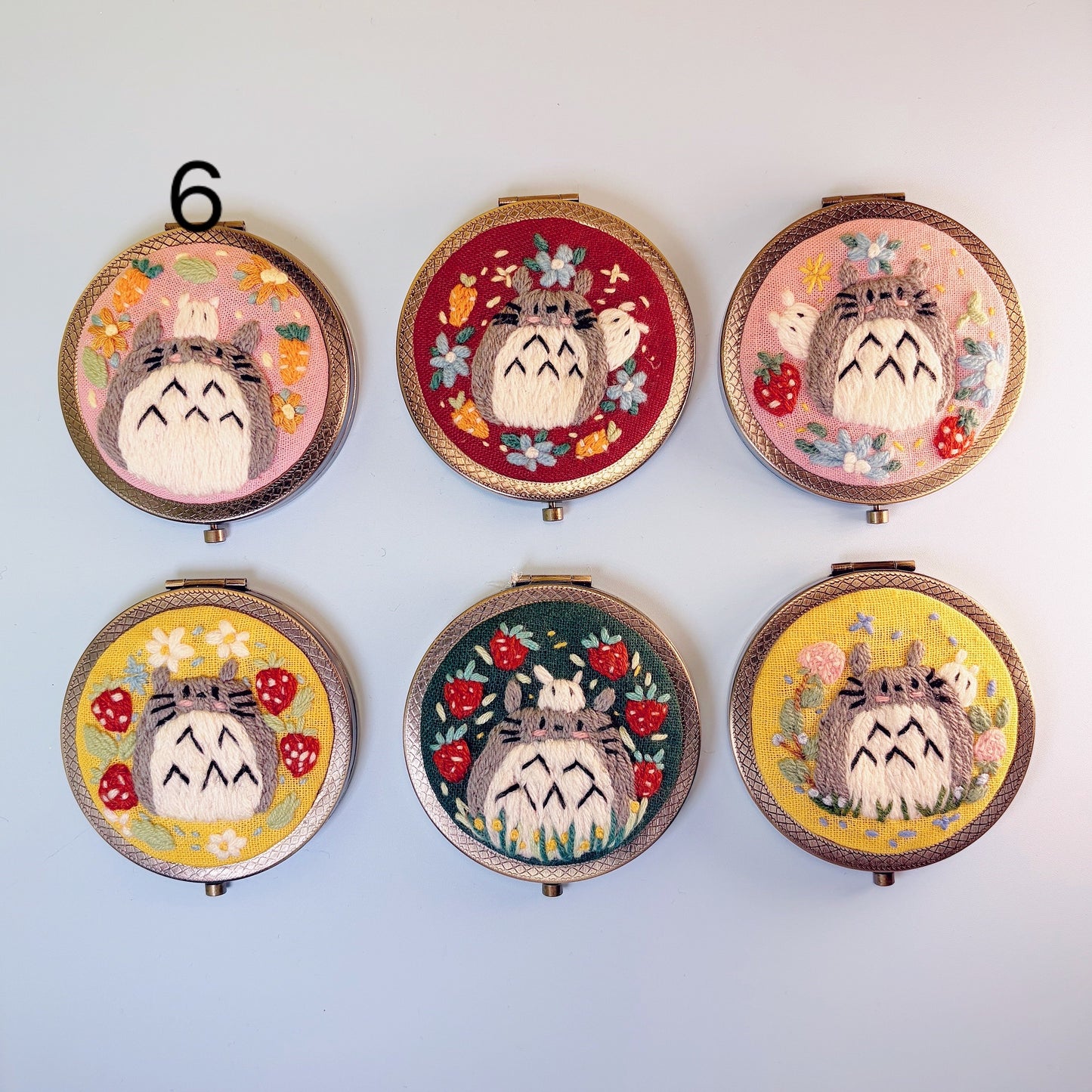 Totoro - Hand Embroidered Mirror