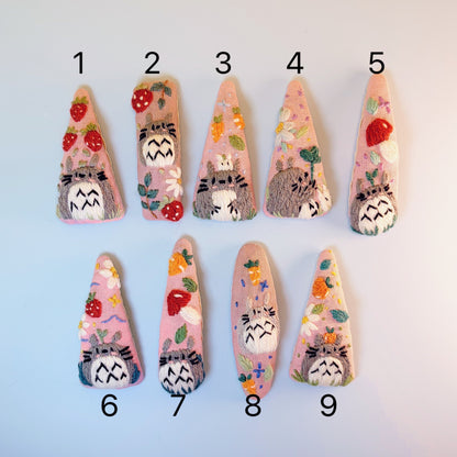 Totoro - Hand Embroidered Hairpin