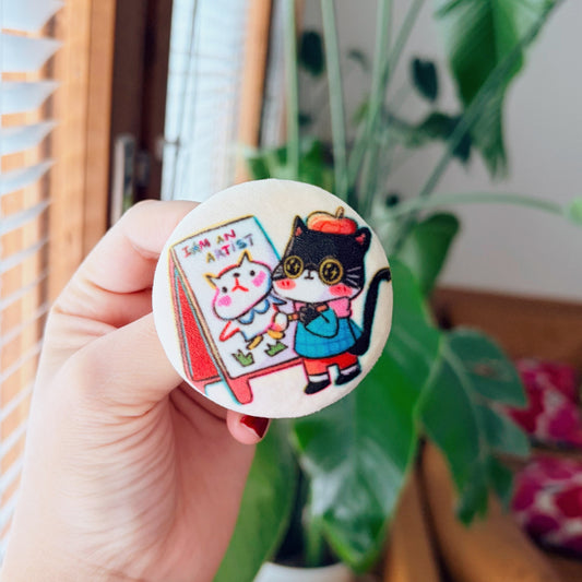 I Am An Artist | Plush Button Pin