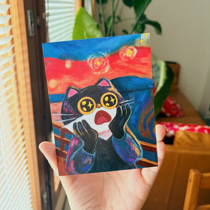 The Scream Meow Meow Postcard