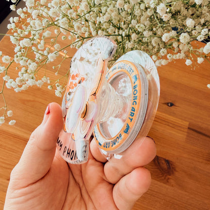 Magnetic Phone Griptok With Mini Rotating Charm - Don't Touch My Phone