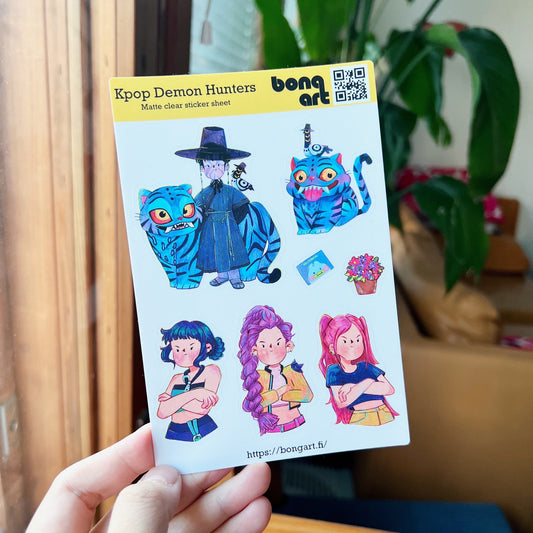 Kpop Demon Hunters | Waterproof Matte Clear Sticker Sheet