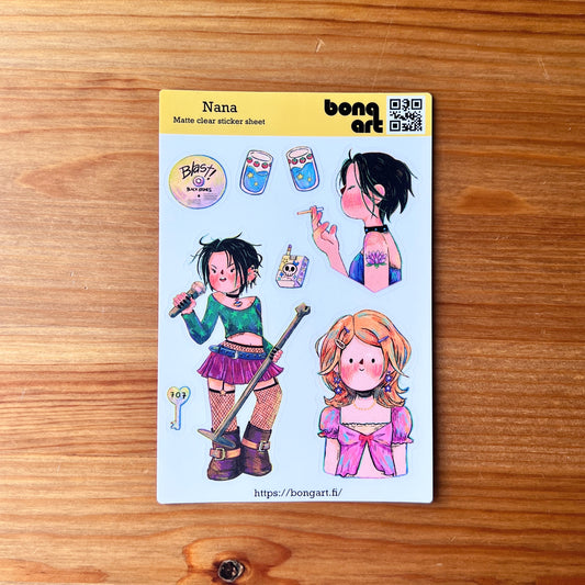 Nana | Waterproof Matte Clear Sticker Sheet