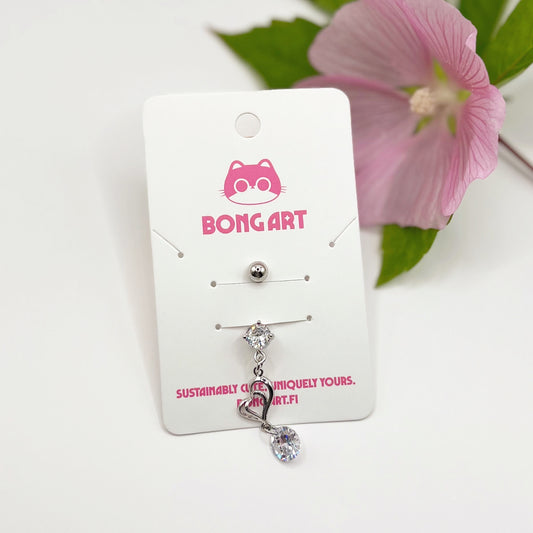 Sparkling Heart Belly Button Ring