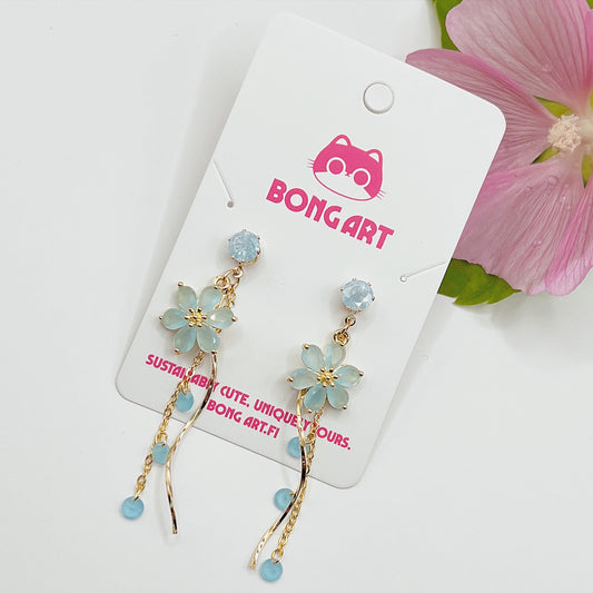 Aqua Petal Earrings