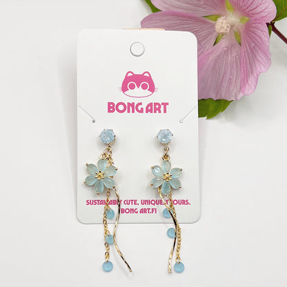 Aqua Petal Earrings