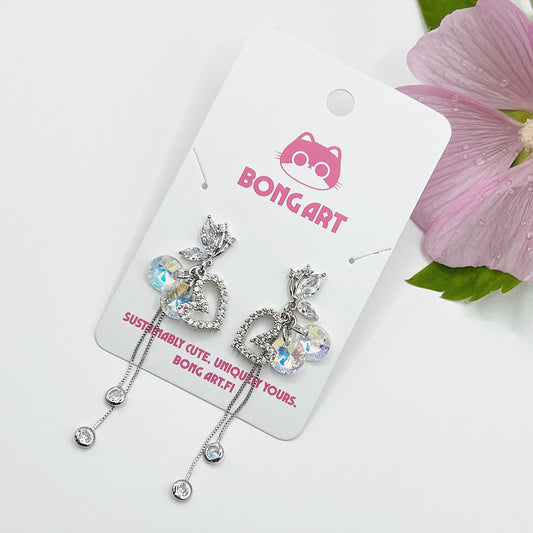Butterfly Crystal Bling Drop Earrings