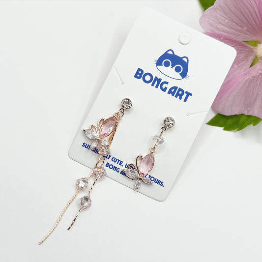Crystal Butterfly Drops Earrings