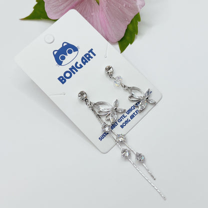 Crystal Butterfly Drops Earrings