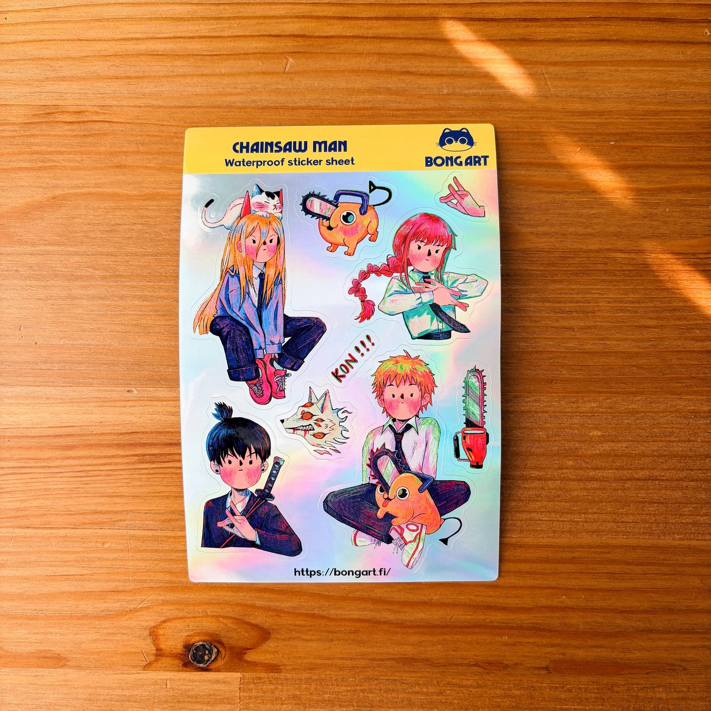 Chainsaw Man Fanart (Draw by Bong) | Waterproof Holographic Sticker Sheet