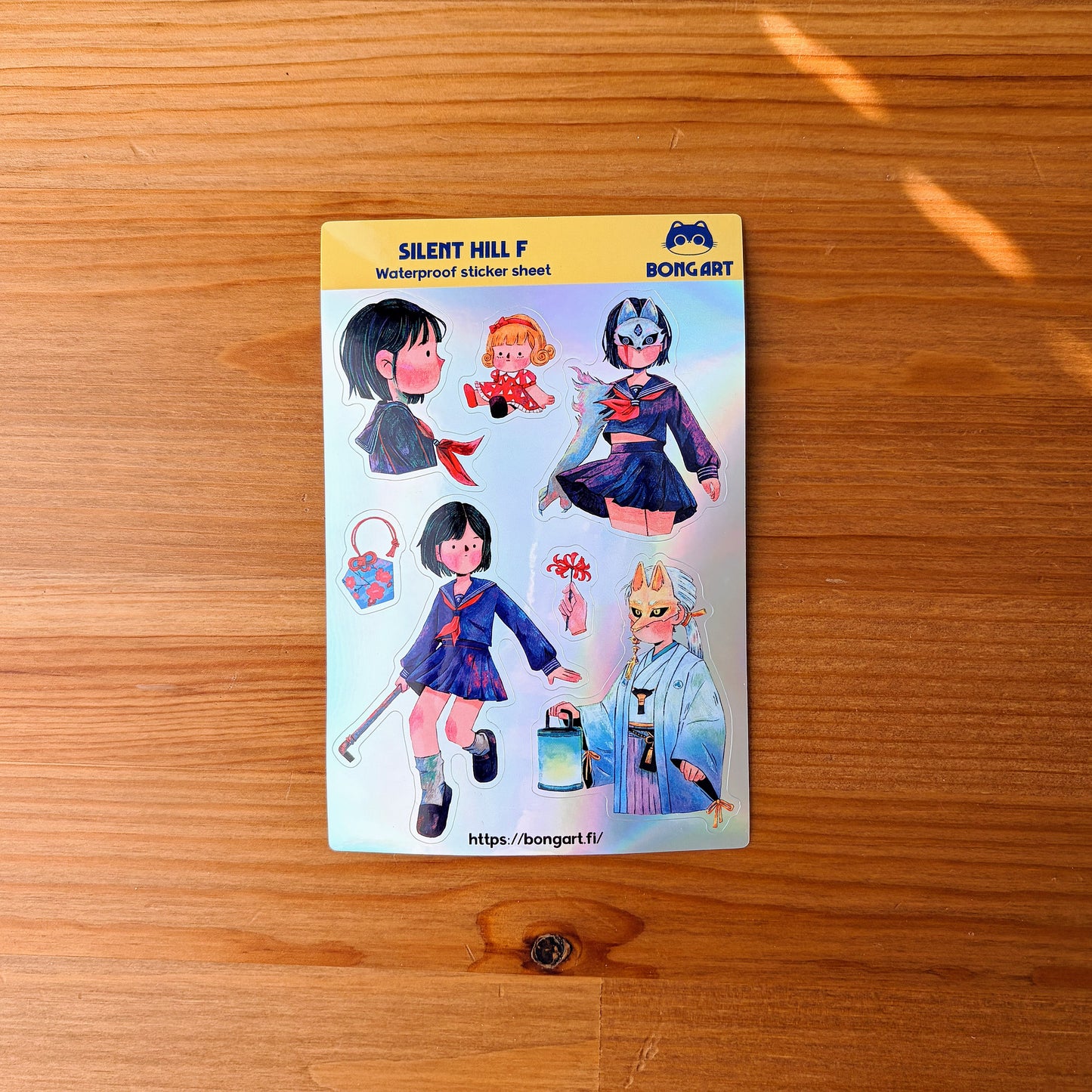 Silent Hill F Fanart (Draw by Bong) | Waterproof Holographic Sticker Sheet