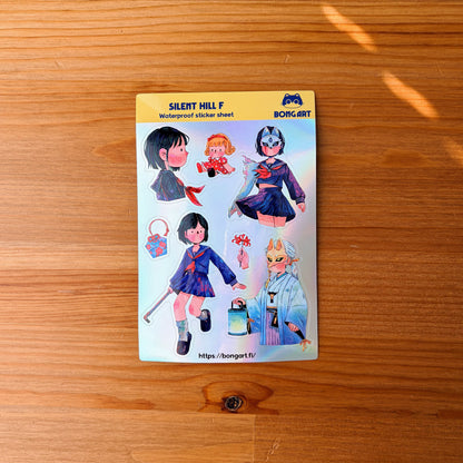 Silent Hill F Fanart (Draw by Bong) | Waterproof Holographic Sticker Sheet