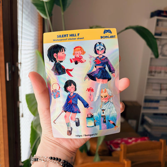 Silent Hill F Fanart (Draw by Bong) | Waterproof Holographic Sticker Sheet