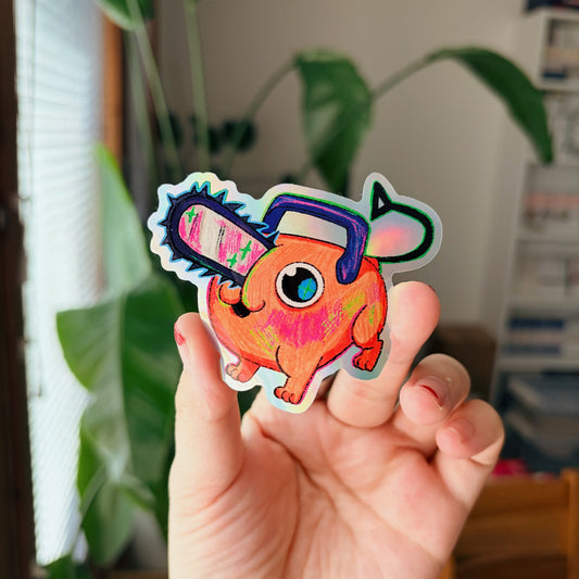 Chainsaw Man Fanart | Waterproof Holographic Sticker
