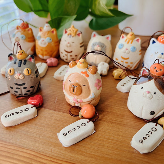 Handmade Ceramic Cat Wind Chime - Onnea