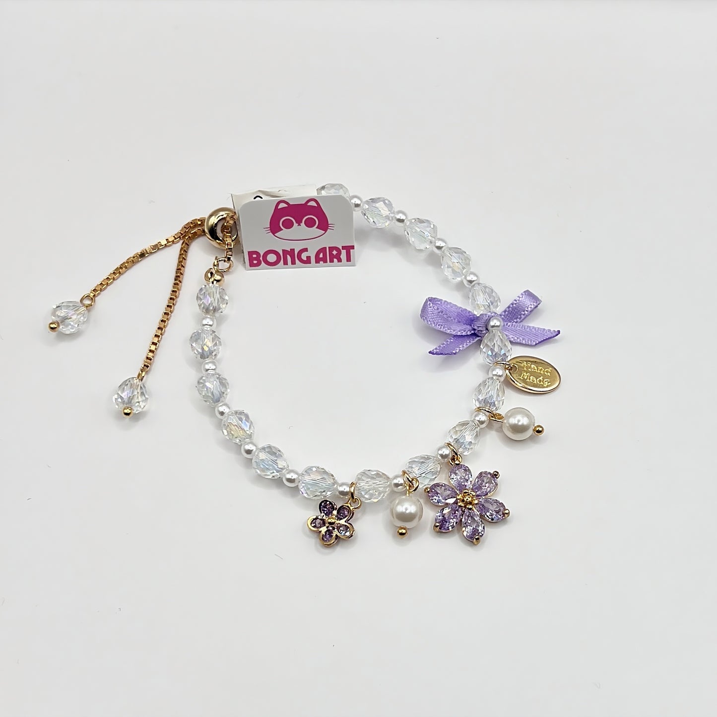 Twinkle Violet Flower Bow Bracelet