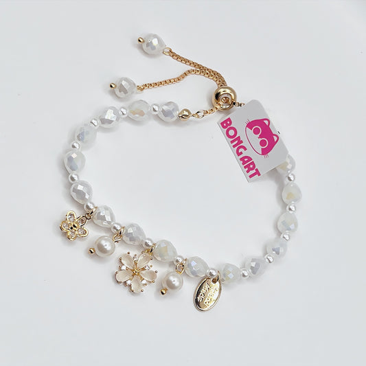 Crystal White Bloom Bracelet