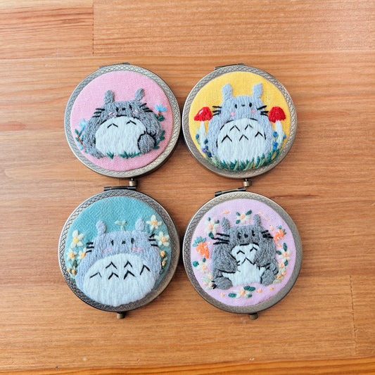 Totoro - Hand Embroidered Mirror