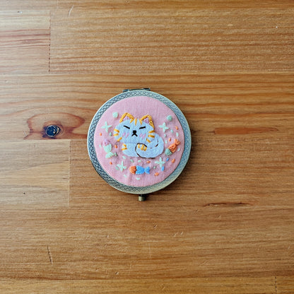 Dreaming Cats - Hand Embroidered Mirror