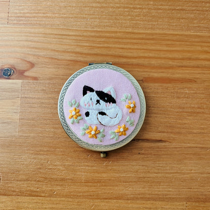 Dreaming Cats - Hand Embroidered Mirror