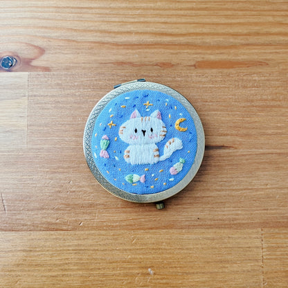Dreaming Cats - Hand Embroidered Mirror