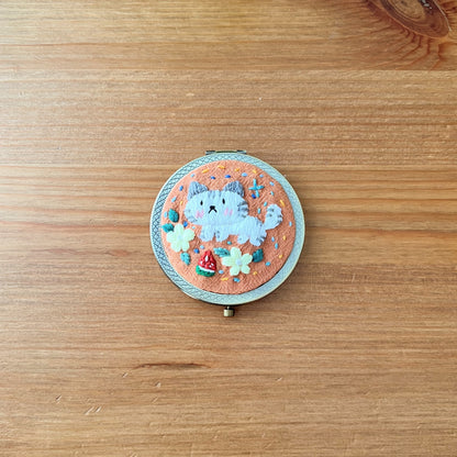 Dreaming Cats - Hand Embroidered Mirror