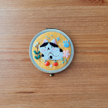 Dreaming Cats - Hand Embroidered Mirror