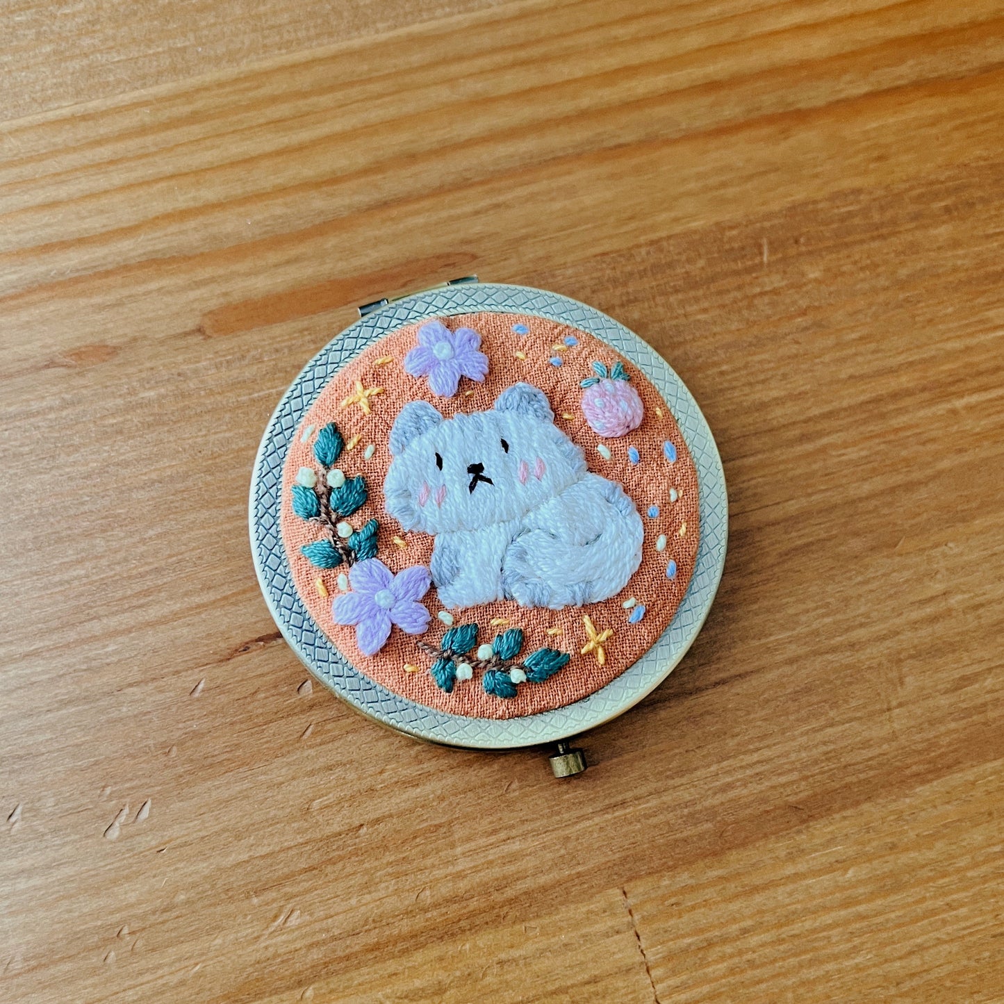 Dreaming Cats - Hand Embroidered Mirror