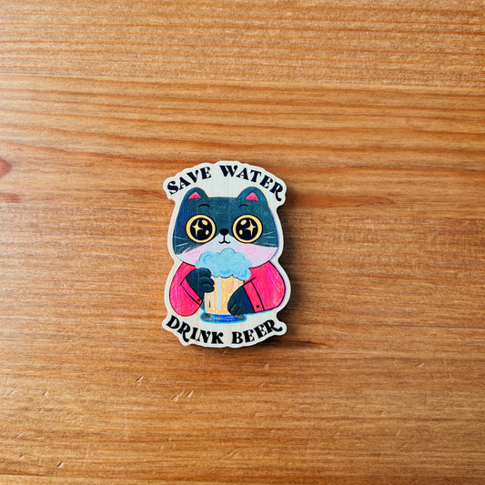 Save Water Drink Beer | Wooden Magnets