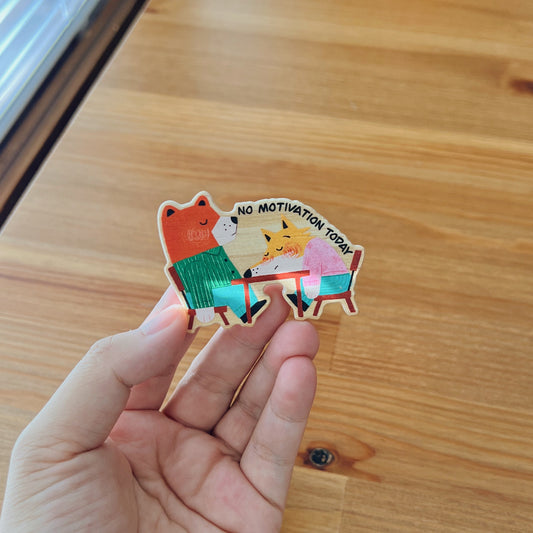 No Motivation Today | Wooden Magnets