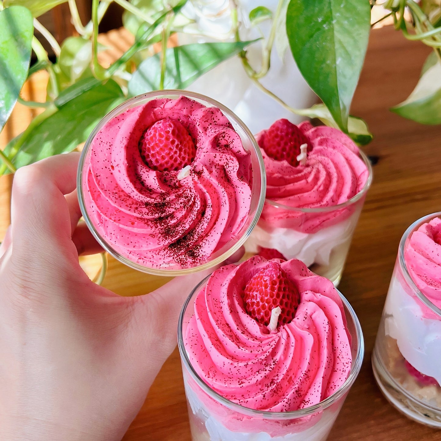 Wild Strawberry Scented Gourmet Candle -  Handmade candle