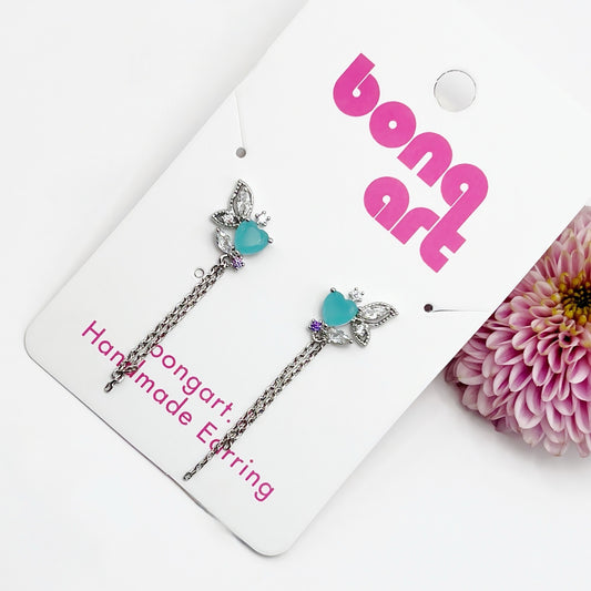 Radiant Emerald Heart Earrings