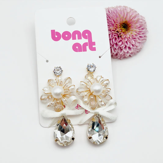 Shimmering Teardrop Pearl Earrings