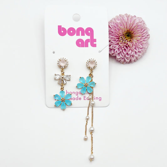 Swarovski Blue Flower Earrings