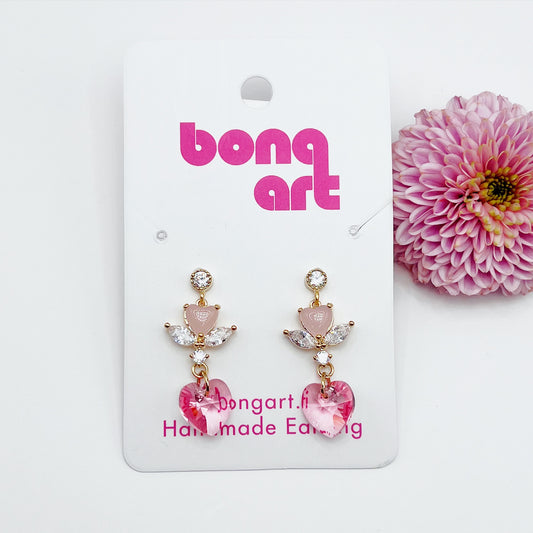 Swarovski Pink Heart Earrings