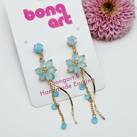 Aqua Petal Earrings