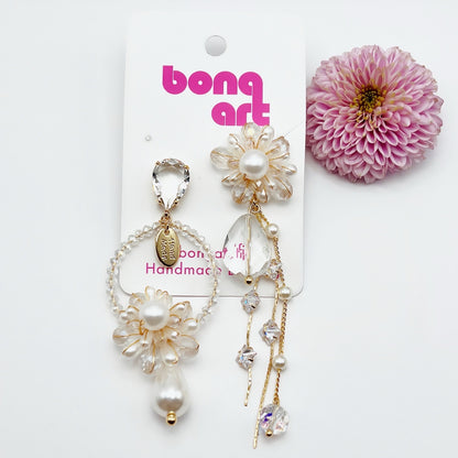 Luminous Gem Flower Earrings