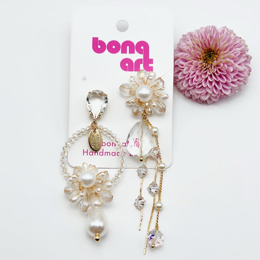 Luminous Gem Flower Earrings