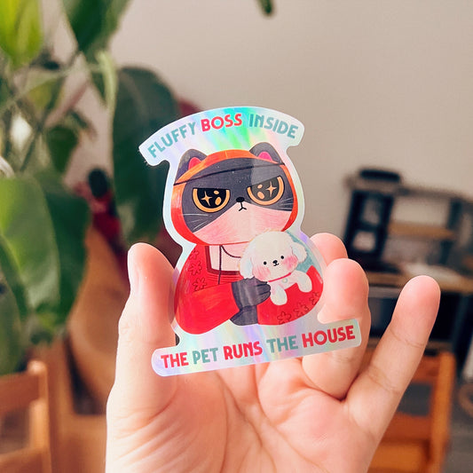 Pet Boss Inside | Waterproof Holographic Sticker